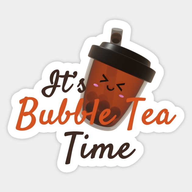 It's bubble tea time! Classic tea! Sticker by Pakanese_Art